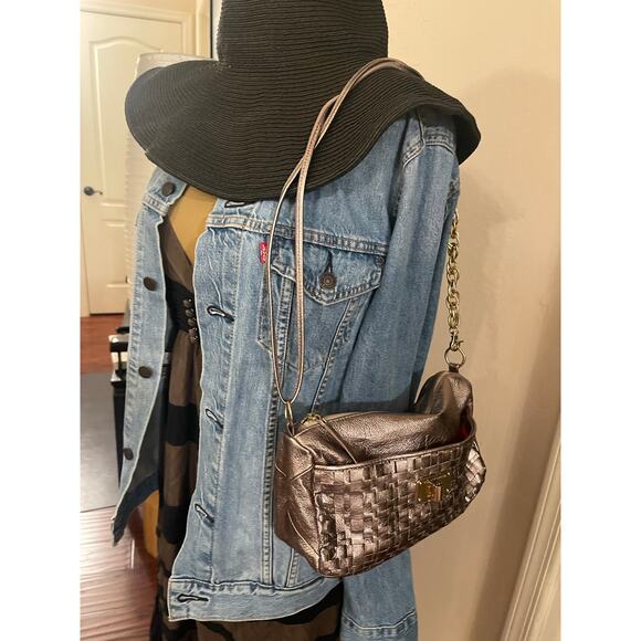 Elliott Lucca metallic pyrite leather purse EUC - Picture 1 of 16